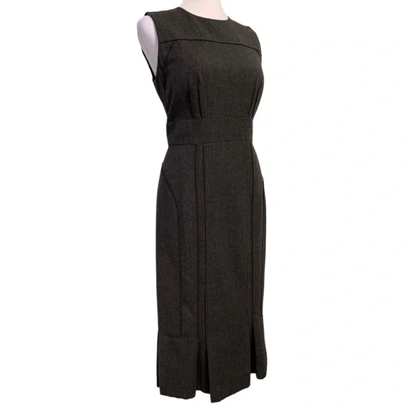 Magaschoni | NWOT Sleeveless Midi Sheath Dress in Charcoal Gray Size 2 - Picture 10 of 16